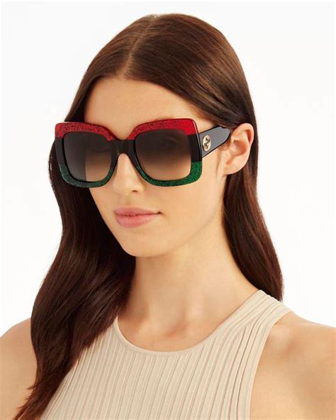 women gucci multycolor overside sunshades for cheap|how much are Gucci sunglasses.